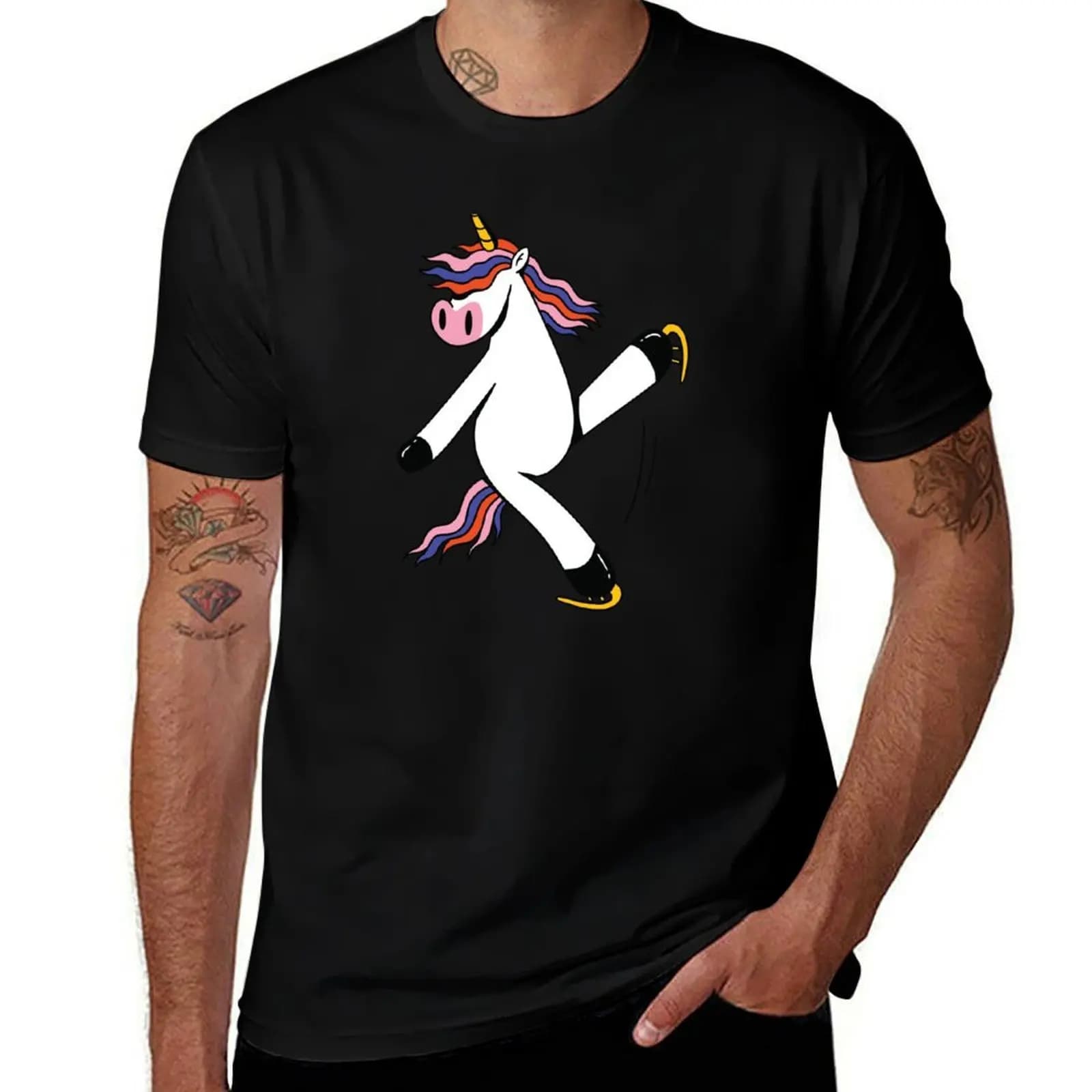 Unicorn ice skater figure skating T-Shirt Relaxed Casual Short Sleeve Tee T-Shirt