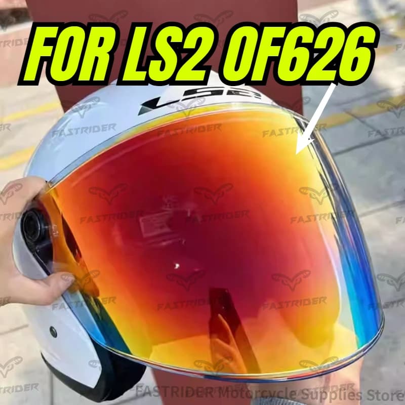 Lente per Casco LS2 OF626, Lente per Casco Tre Quarti, Specchio per Casco Mezzo Integrale, Protezione Solare, Visione Notturna ad Alta Definizione