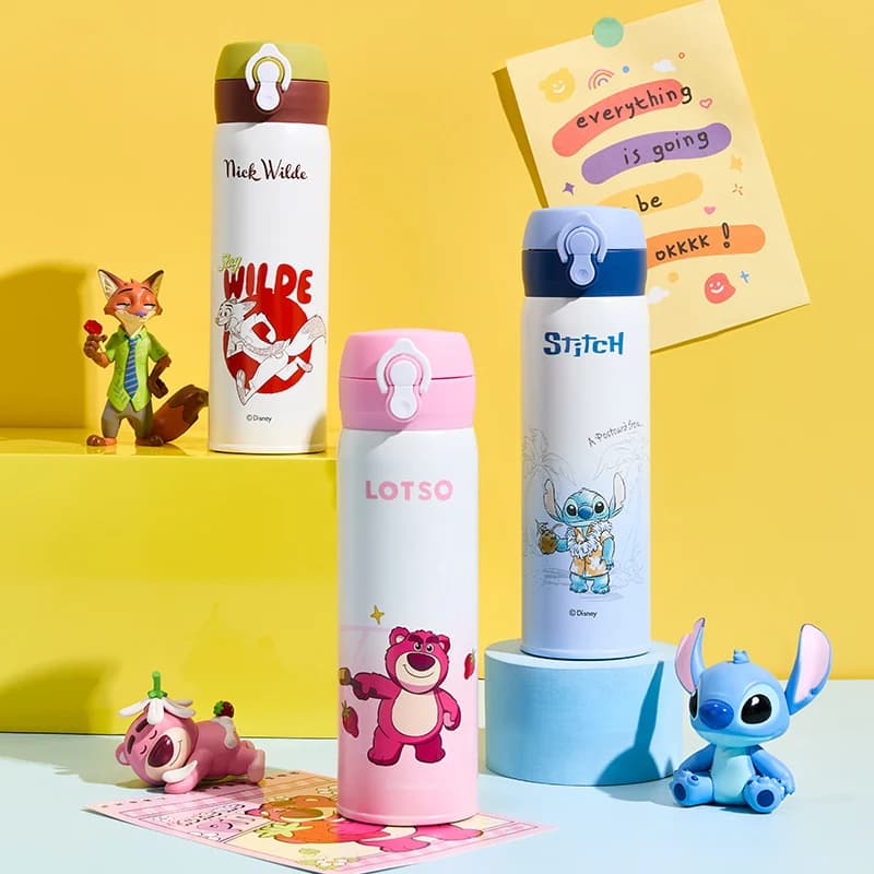 Disney Strawberries and Bears for Kids Stevie Insulated Water Bottle Portable Thermos for School Speciality