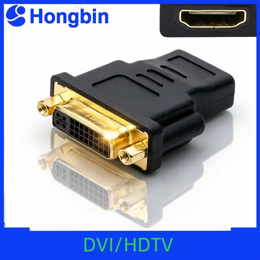 Adattatore DVI femmina a HDMI femmina; scheda grafica bidirezionale da hdmi a dvi 24 5 teste testa dvi per collegare alla TV ad alta definizione