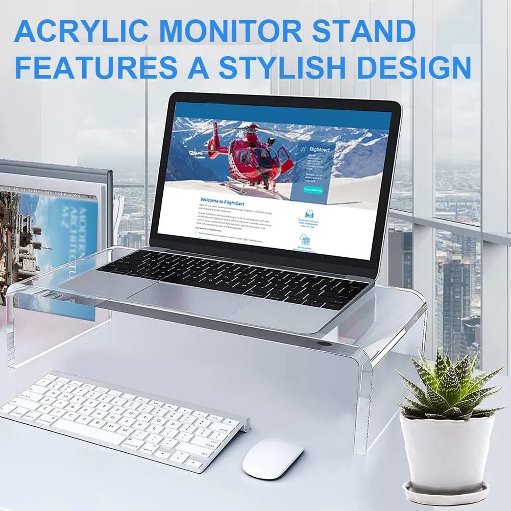 Acrylic Monitor Support, Laptop Support, Desktop Enhancement, Computer Support for Home & Office, Printer, TV Screen, Storage Box