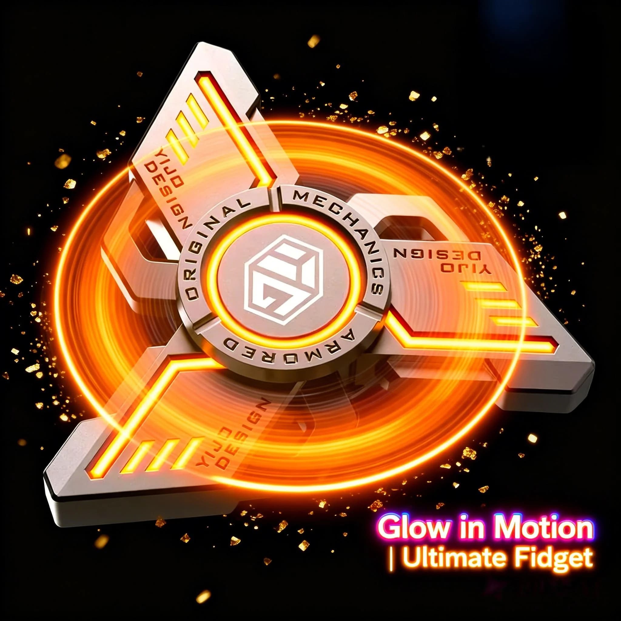 Fidget Spinner in Metallo EDC Luminoso - Giocattolo Antistress Girevole, Regalo per Adulti, Uomini, Ragazzi e Ufficio