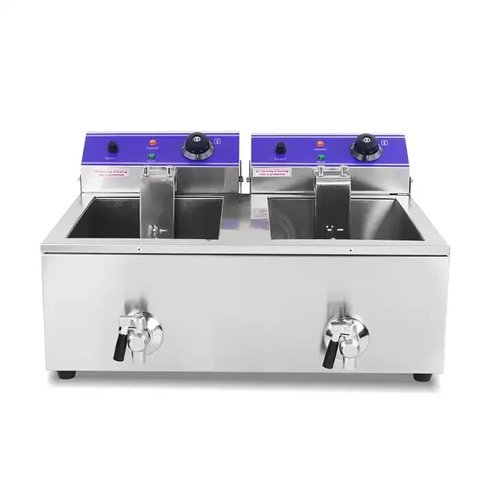 Professional commercial electric pan for continuous stainless steel fryer for fast food restaurant