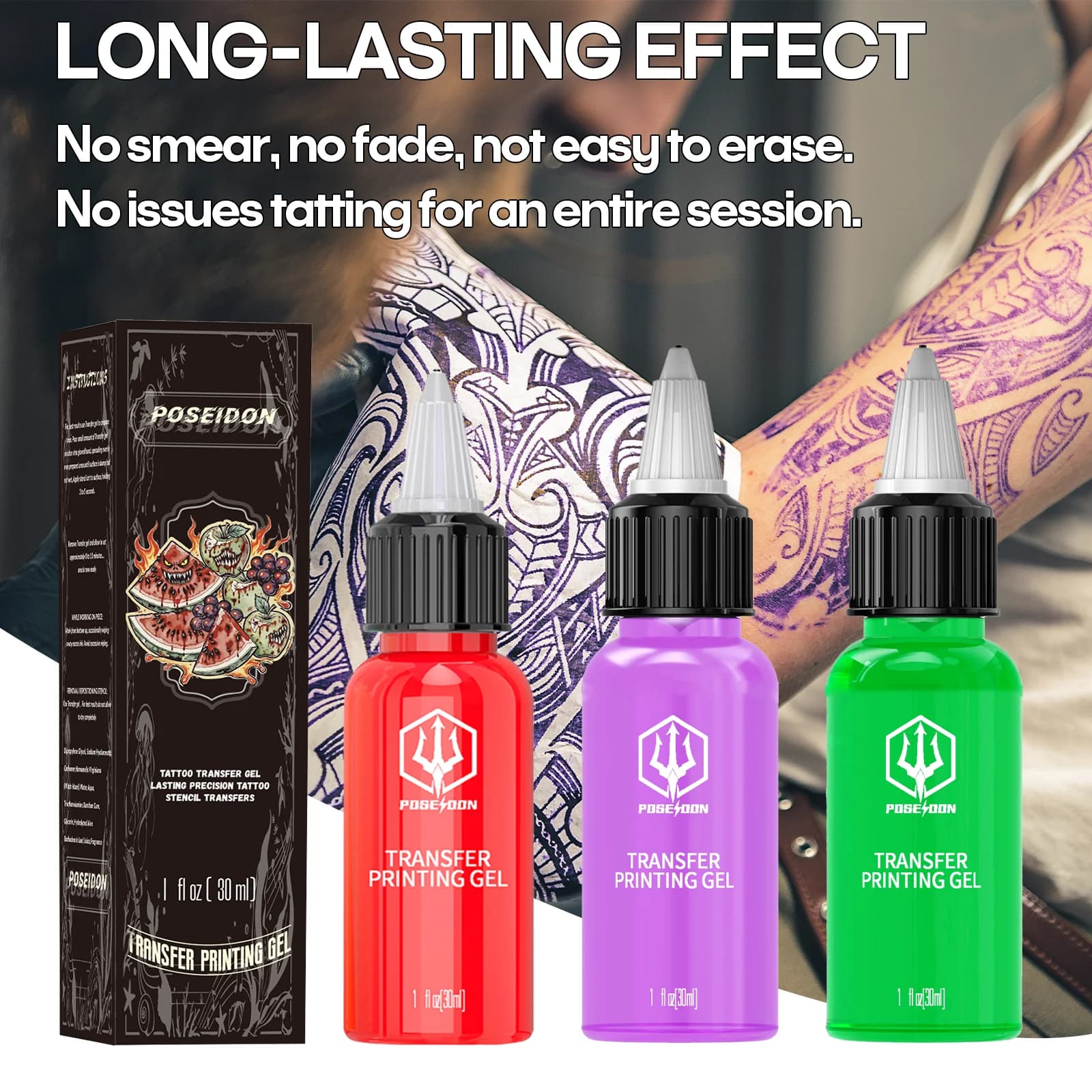 Fruit Scent 30ML POSEIDON Tattoo Stencil Gel Professional Tattoo Accessories For Tattoo Transfer Paper Hot Tattoo Stencil Gel