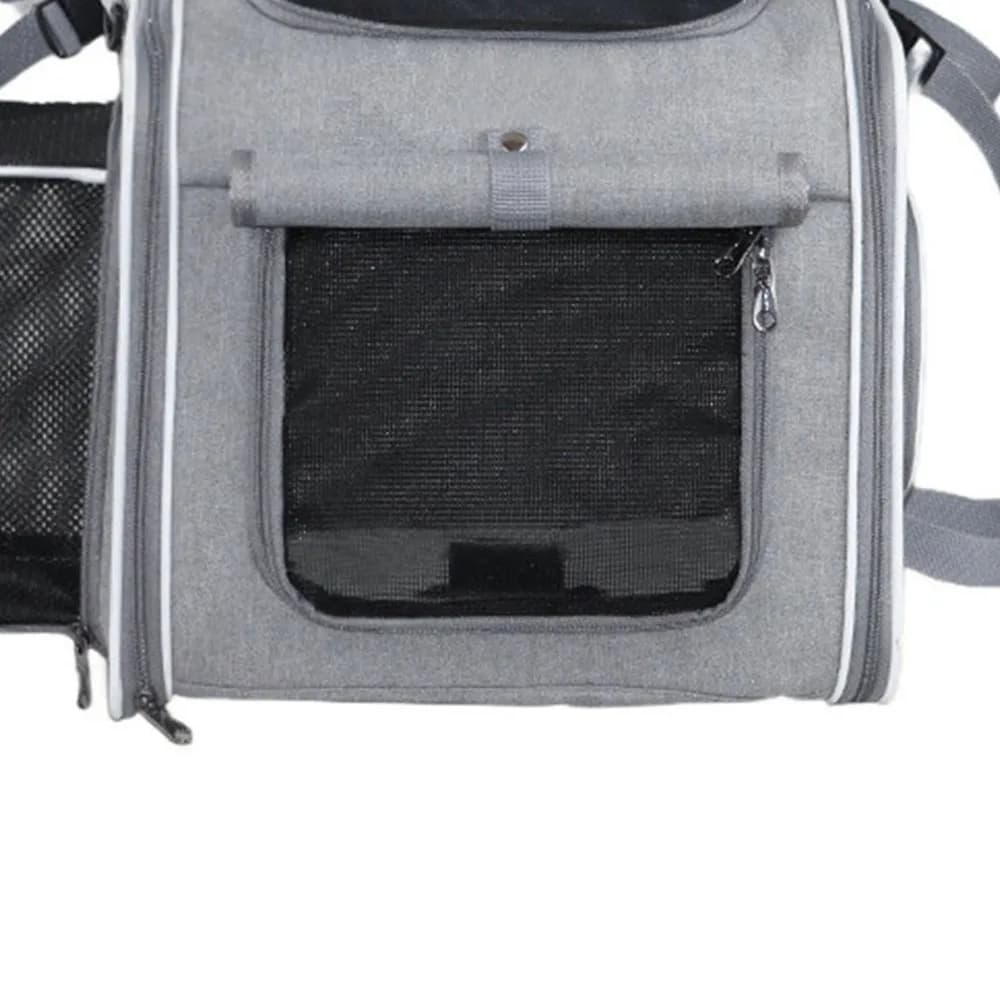 Soft Sided Pet Carrier Backpack Mesh Ventilation Expandable Space Expandable Cat Backpack Foldable Structure Multi Opening