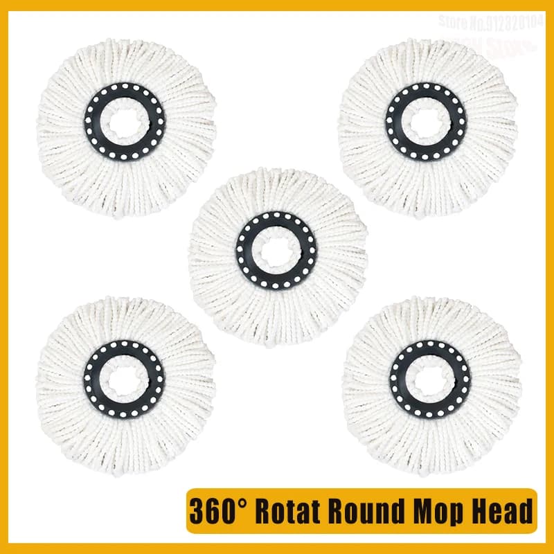 Ricarica universale per testina Mop 360 ° Lavapavimenti rotanti in microfibra rotonda da 16 mm, testina per pulire, strumento per pulire i pavimenti della casa, accessori in tessuto