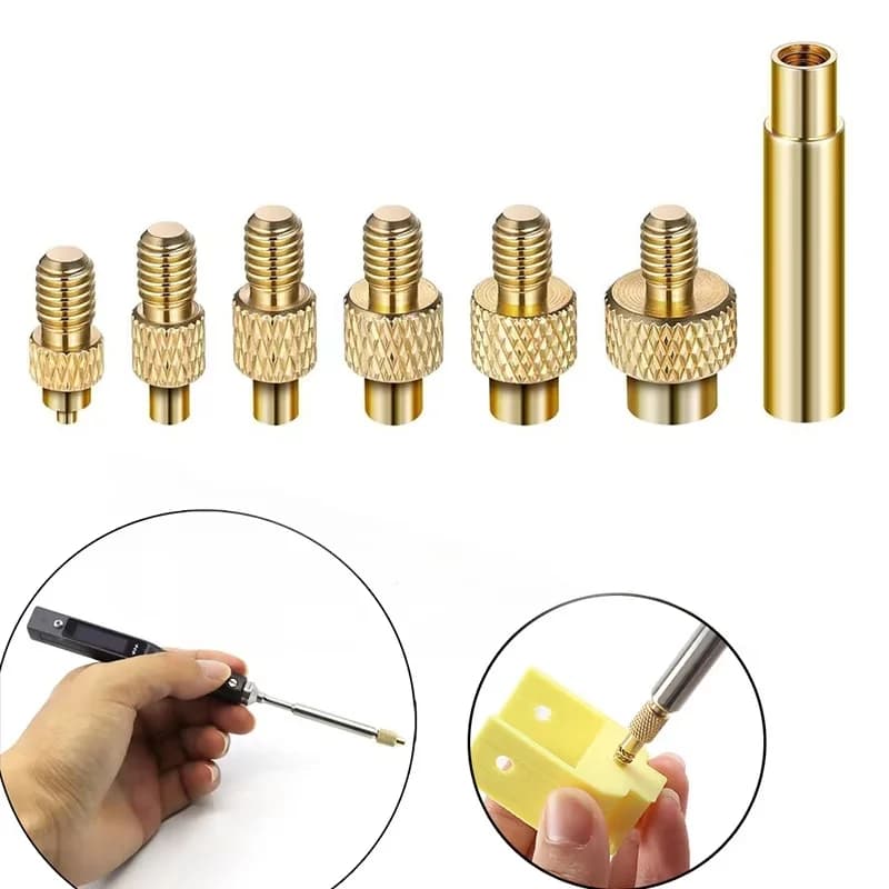 Heat Insert Nut Iron Tip M2 M3 M4 M5 M6 M8 Brass Thread Embedded Kit Heat Insertion Tool For Plastic 3D Printer Soldering Iron