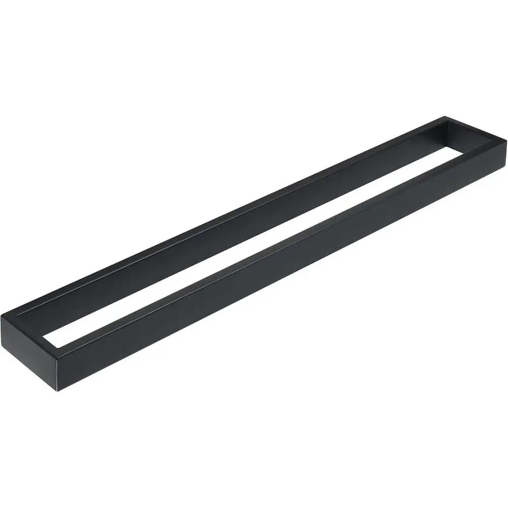 Matte Black Towel Bar, 24 Inch Hand Towel Holder, Wall Mount Square Towel Ring, Stainless Steel Towel Rack