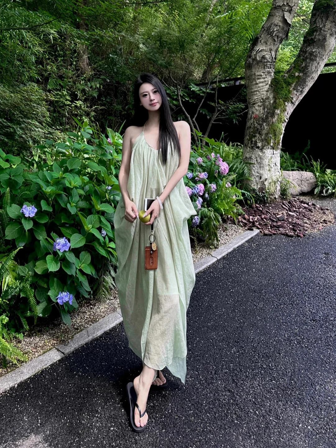 Abito Estivo Elegante con Scollo a V, Stile Vacanza alla Moda per Donna, in Fibra di Poliestere, Orlo Irregolare, Senza Maniche