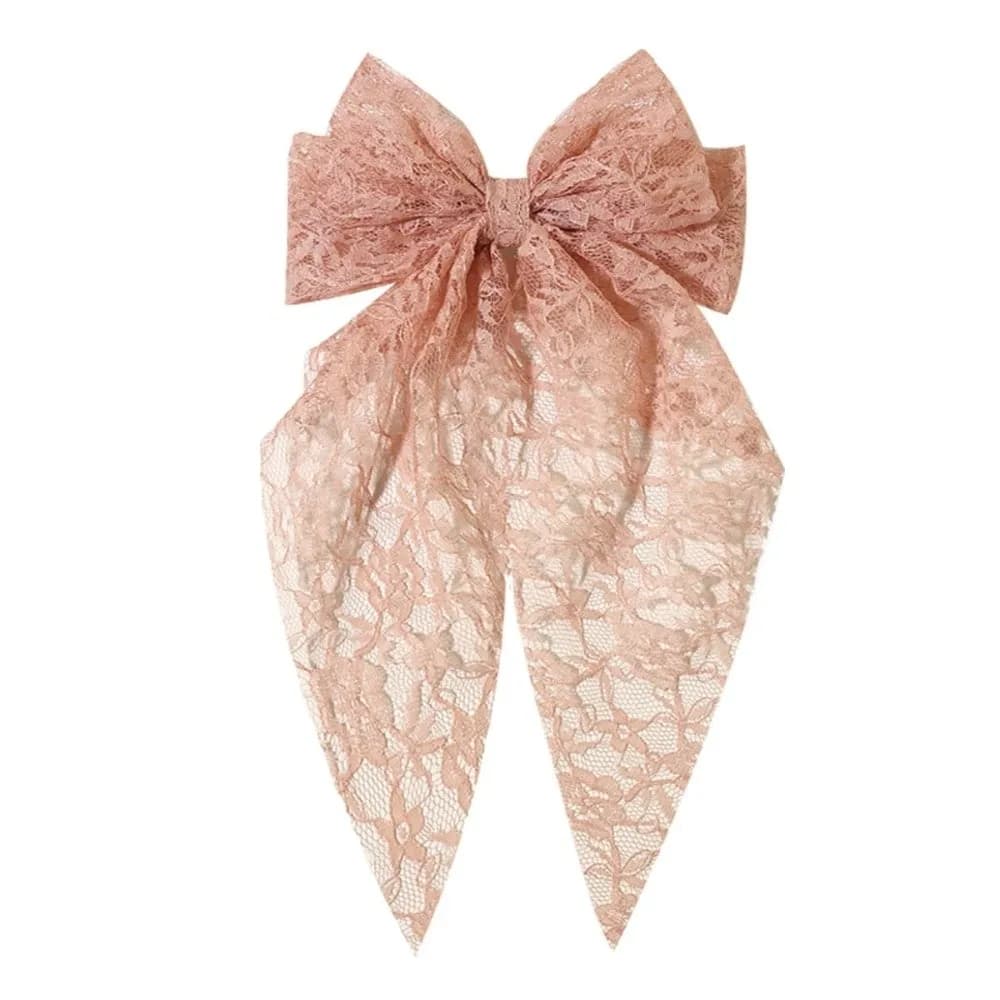 Fashion Cut-out Lace Hair Clip Lace Butterfly Knot Korean Style Spring Clamp Bow Fabric Vintage Hairpin For Women