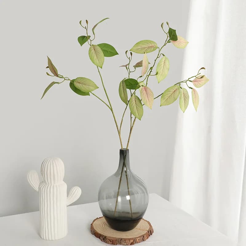 Artificial Plastic Green Plant Copper Leaves Home Decoration Gift For Garden Decoration
