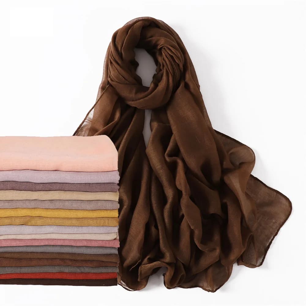 Solid Neckerchief Scarf Hijab Turban Luxury Headscarf Female Bandana Ribbon Foulards Femme Headband Accesories Wraps