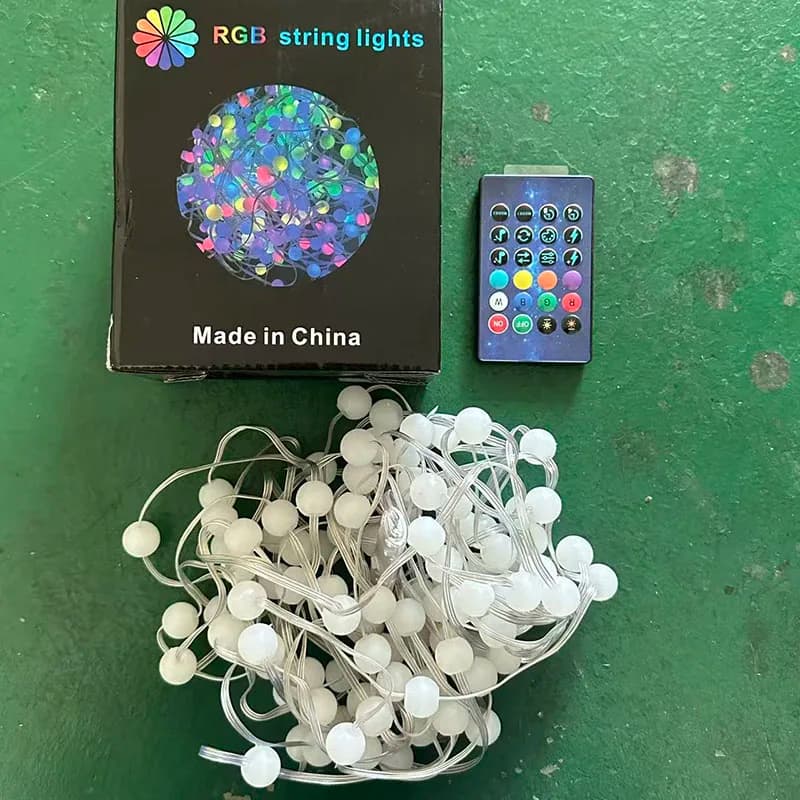 2026 NEW Waterproof RGBIC Round Ball LED String Lamp,Bluetooth APP Music Controller,5V USB Camping Garden Light