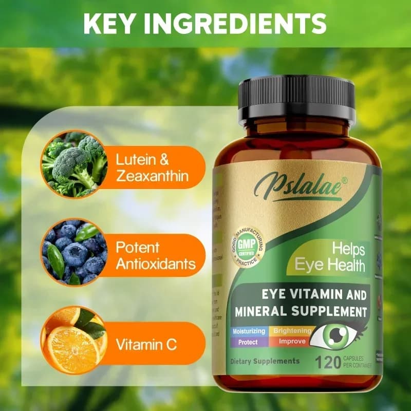 Supplement of vitamins for lutein eyes - with lutein, vitamin C and zeaxanthin, eye fatigue, dry eyes and suplement for the health of the sight