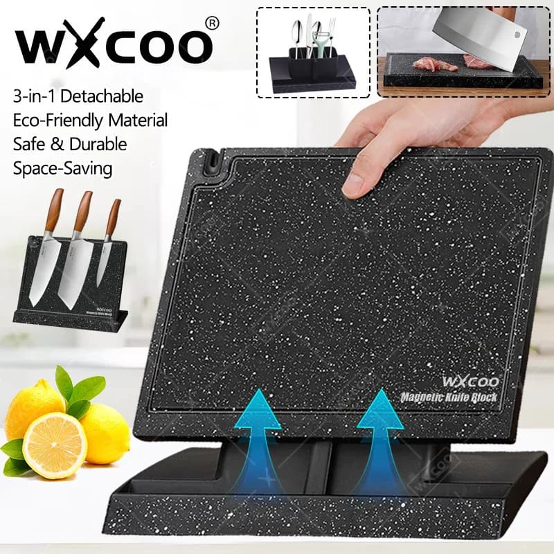 WXCOO Magnetic double-sided knife holder for kitchen knives Universal knife block to save space on the ceiling