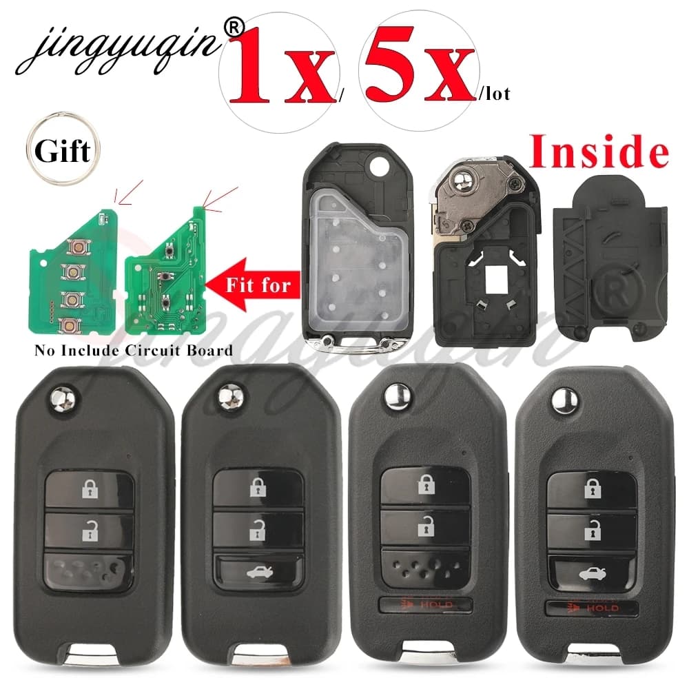1/5pcs Remote Car Key Shell Case for Honda Accord Greiz Gienia CRV XRV HRV WRV Civic Breez City Fit Spirior Jade Crosstour Jazz