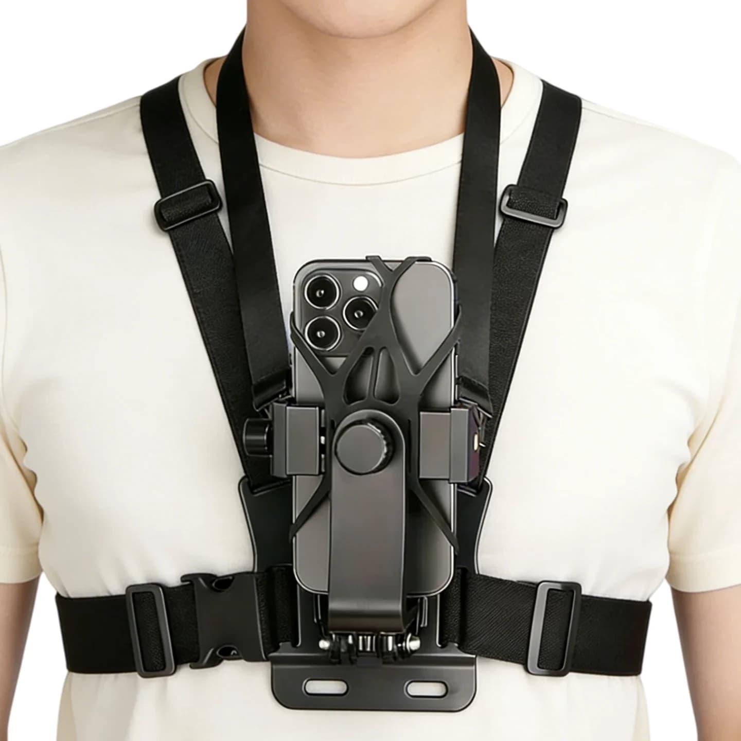 Fascia per capelli e fascia toracica regolabile per telefoni cellulari e action cam, compatibili con GoPro DJI e altro ancora
