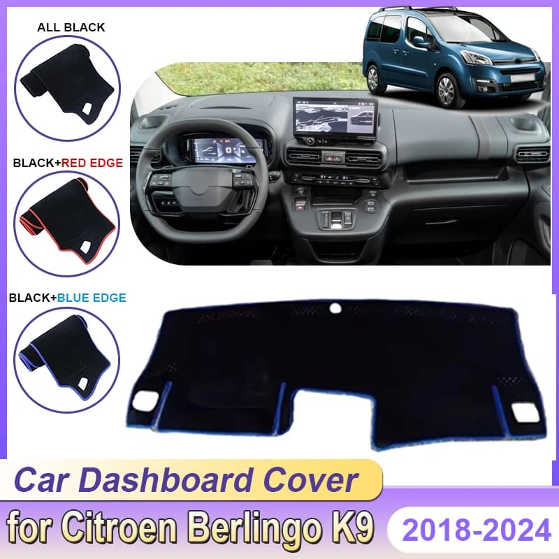 Per Citroen Berlingo K9 Peugeot 2018 ~ 2024 Auto Dash Zerbino Copertura Cruscotto Dash Zerbino Tappetino Protettivo Parasole Anti-sole Accessori Auto