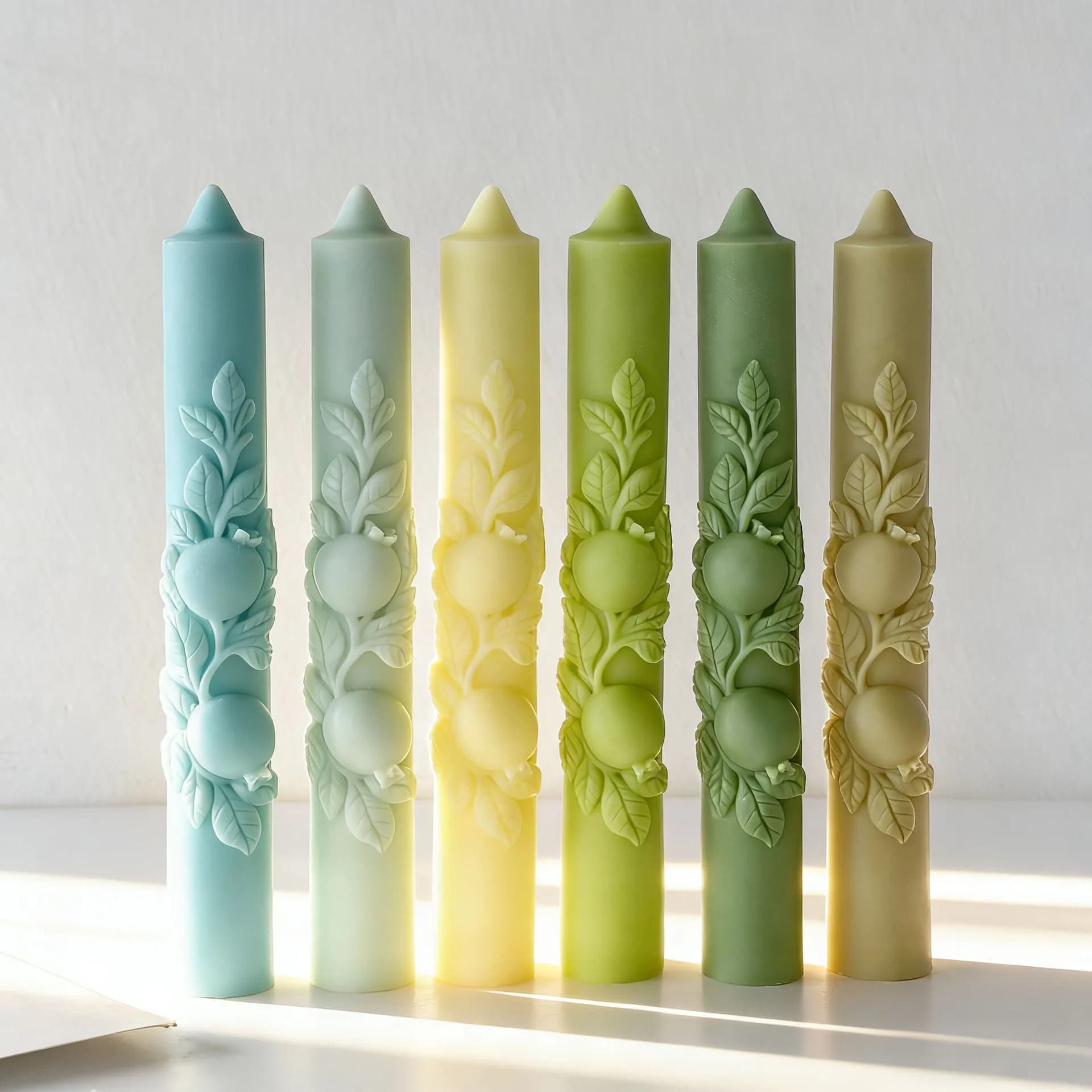 DIY Pomegranate Relief Long Rod Silicone Candle Mold Handmade Aroma Candle Molds Long Pole Soy Wax Candle Making Supplies