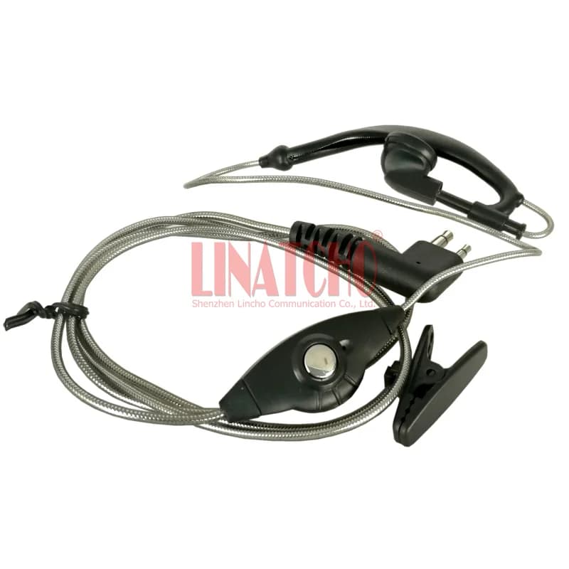 Gancio per l'orecchio a 2 PIN PTT Mic Auricolare GP68 GP88 GP2000 GP300 Walkie Talkie portatile Auricolare radio a 2 vie
