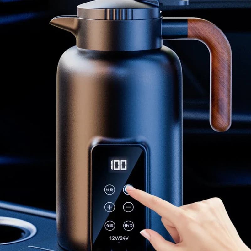 Electric cup 1 pc auto coating stainless steel heating water cup heater for auto thermos 12V/24V display digital smart kettle