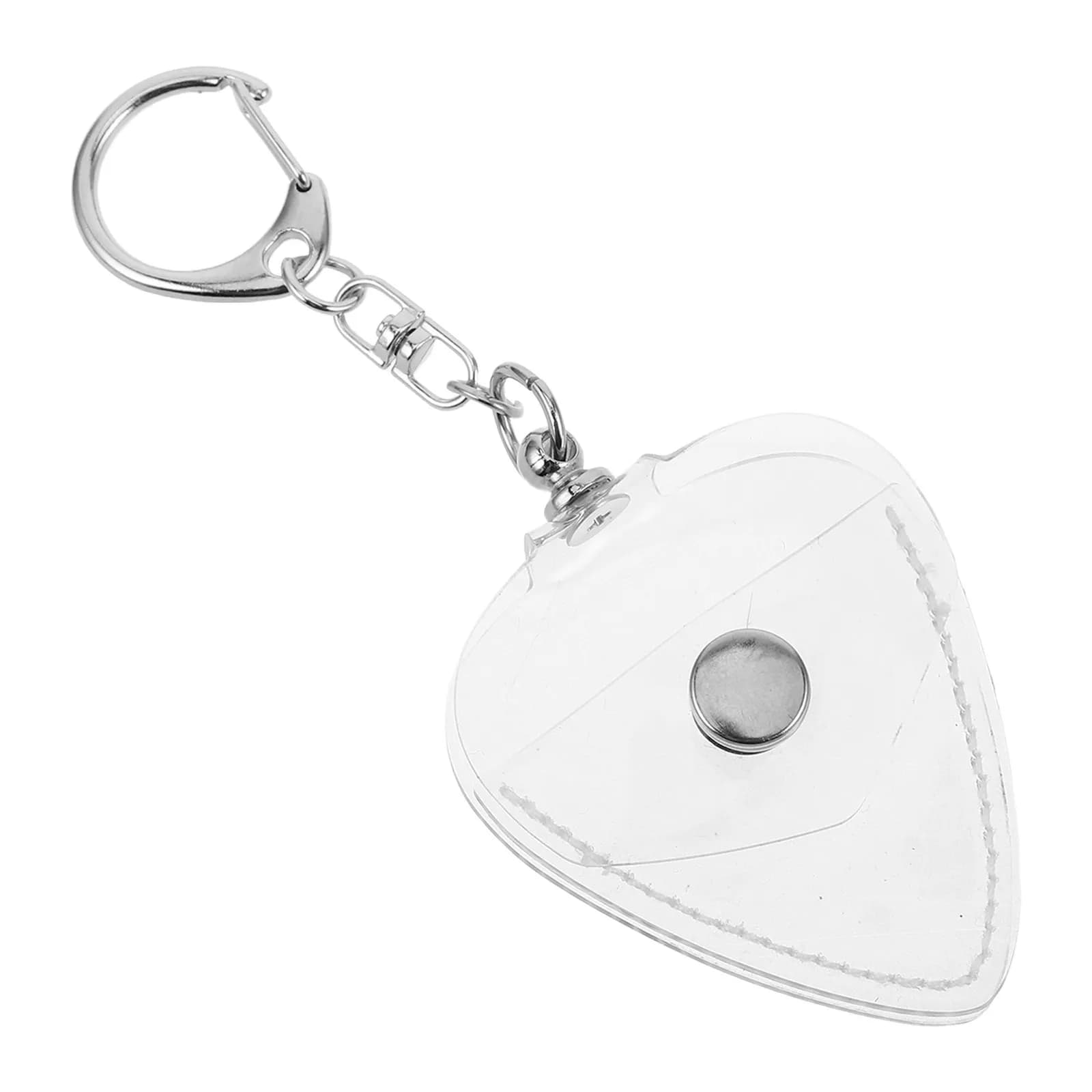 Custodia Trasparente Portatile per Plettri da Chitarra, Scatola Compatta Trasparente con Portachiavi per Plettri, per Chitarristi, Uso Esterno