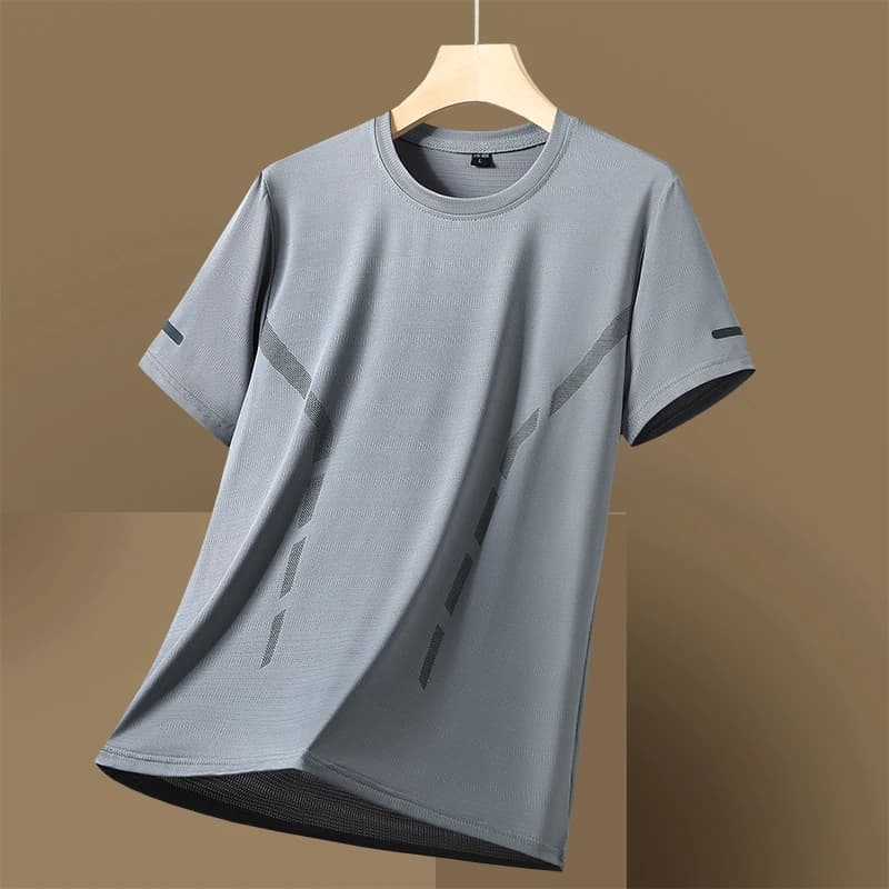 Men's Summer T-shirt in Quick Drying Ice Silk, Versatile for Golf and Outdoor Training, Breathable and Casual