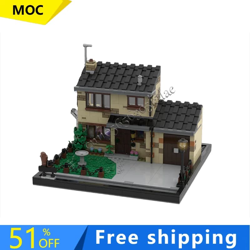 388PCS MOC Modern City Street View 4 Drive Paesaggio Modello di edificio FAI DA TE Puzzle personalizzato Tecnologia Assemblaggio creativo Giocattoli per bambini Regali