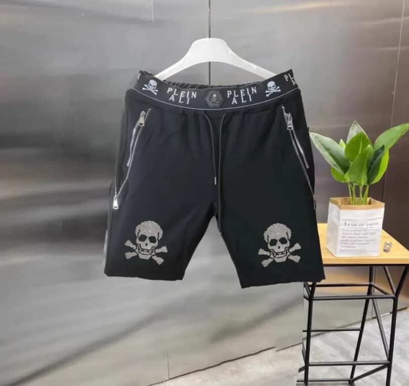 2025 Designer strass corto estivo lussuoso Plein ali Hip Hop maschio marca pantaloni corti casual