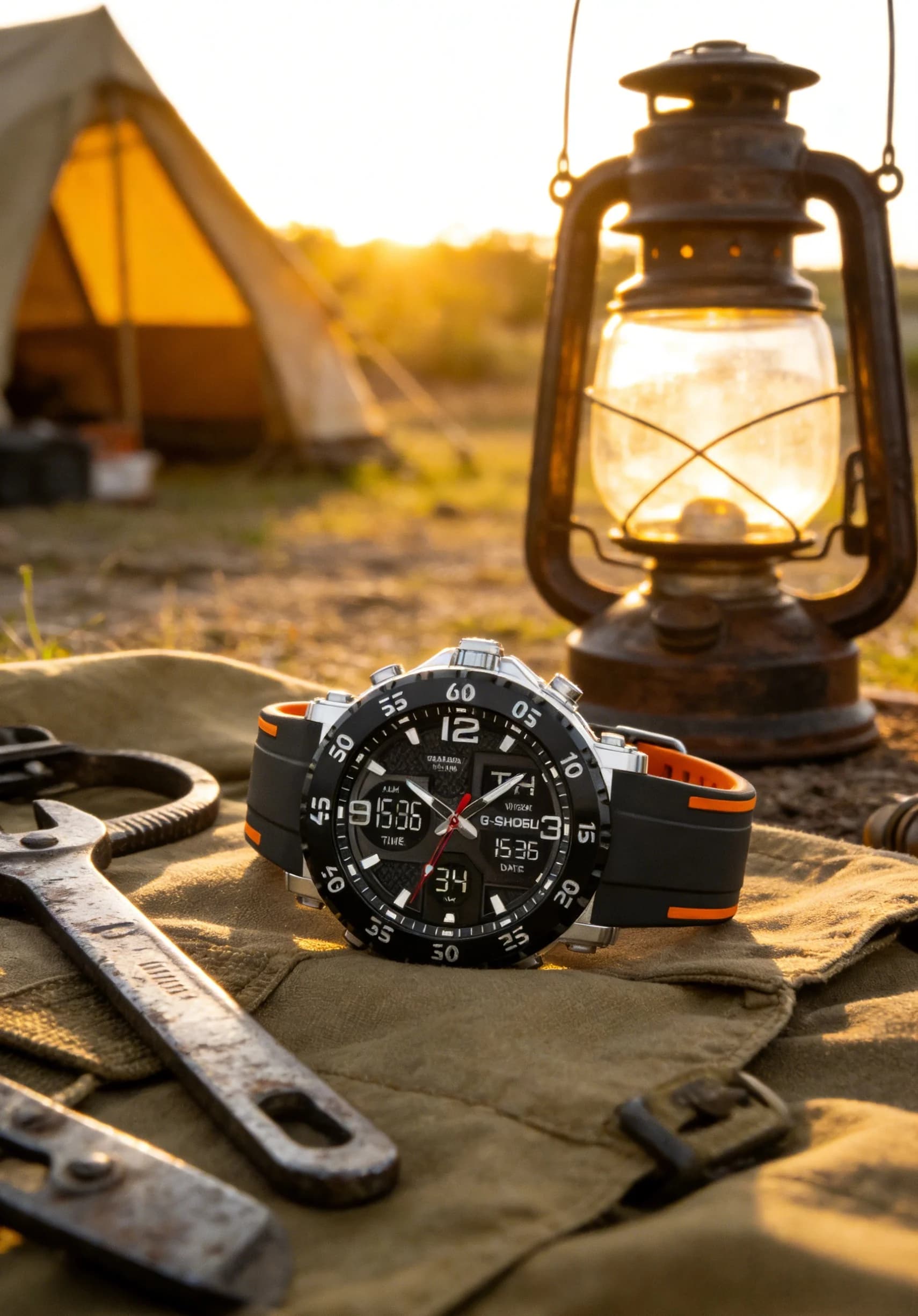 CAIAS Orologio elettronico multifunzionale con quadrante grande e cinturino in silicone, orologio sportivo da uomo