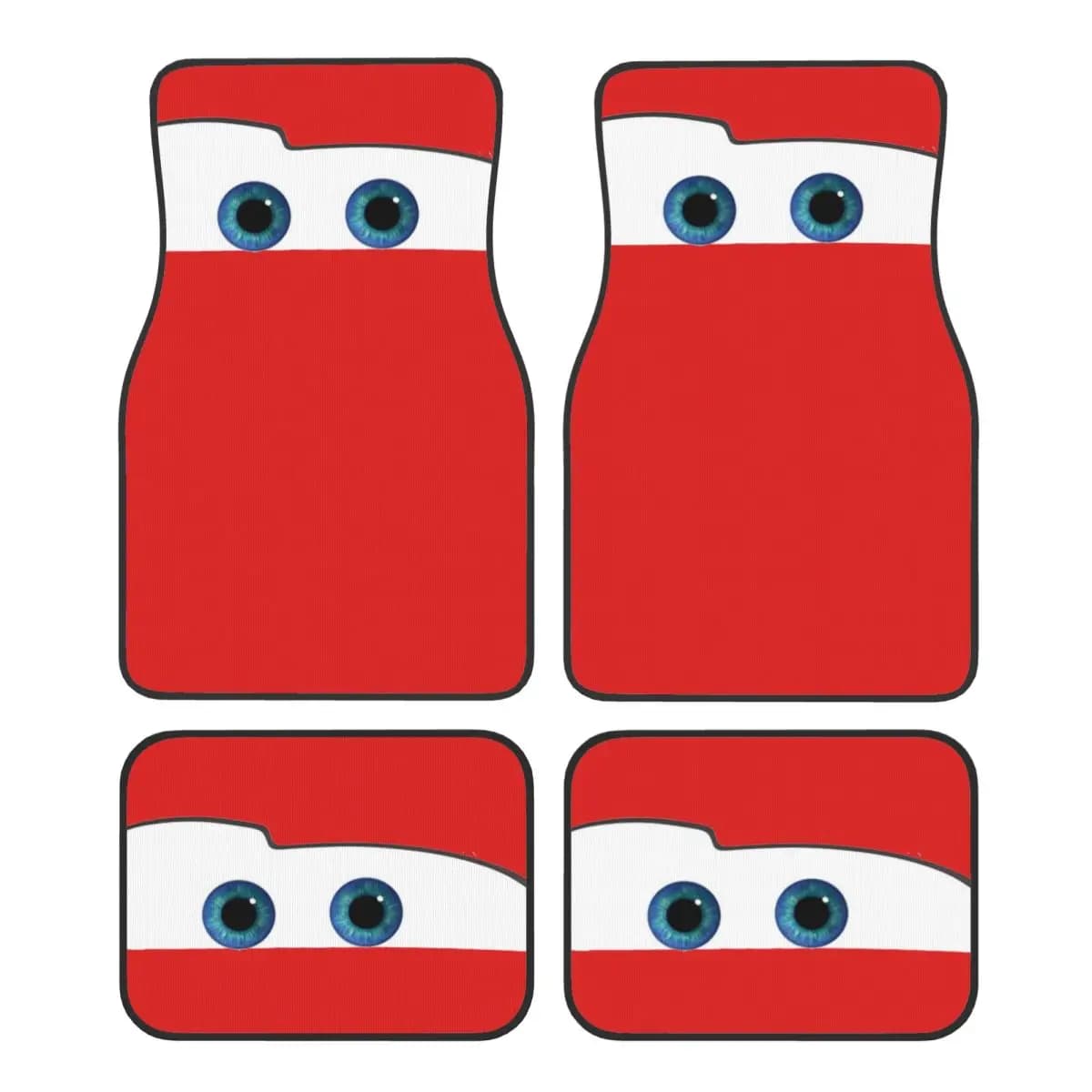 Tappetini per Auto Universali con Occhi di Lightning McQueen, Set di 4 Tappetini Durevoli con Base Antiscivolo