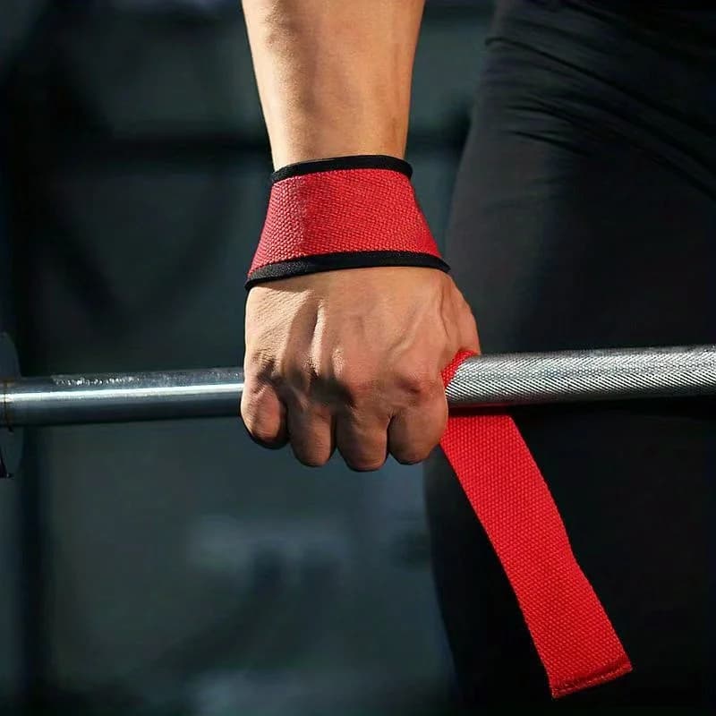 1 pair of weight lifting straps with handlebars fitness belt in pure color for fitness gloves