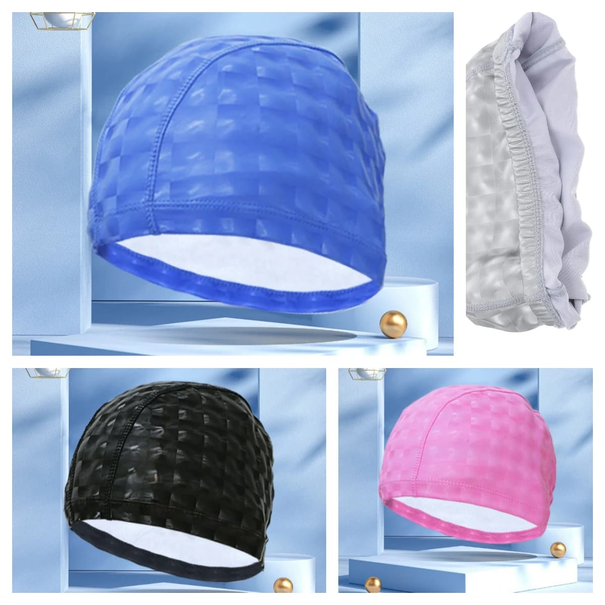 PU swimming head diving head for unisex swimming pool in PU waterproof for adults Ear Protection for long hair Swim hat for men and women Swimming accessories