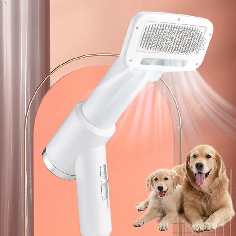 Asciugacapelli per animali domestici 2 in 1 Spazzola per toelettatura per animali domestici Temperatura regolabile Asciugacapelli per cani Spazzola per cani per cani per gatti