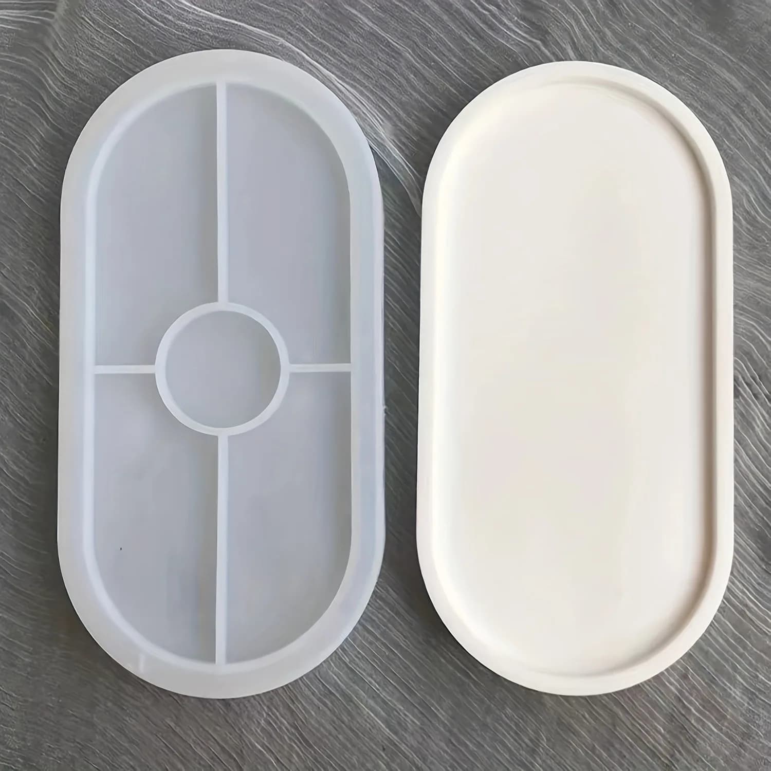 1pc Oval Coaster Epoxy Resin Clay Casting Silicone Mould Tray Storage Gypsum Tray Mold DIY Jewelry Tray Dishes