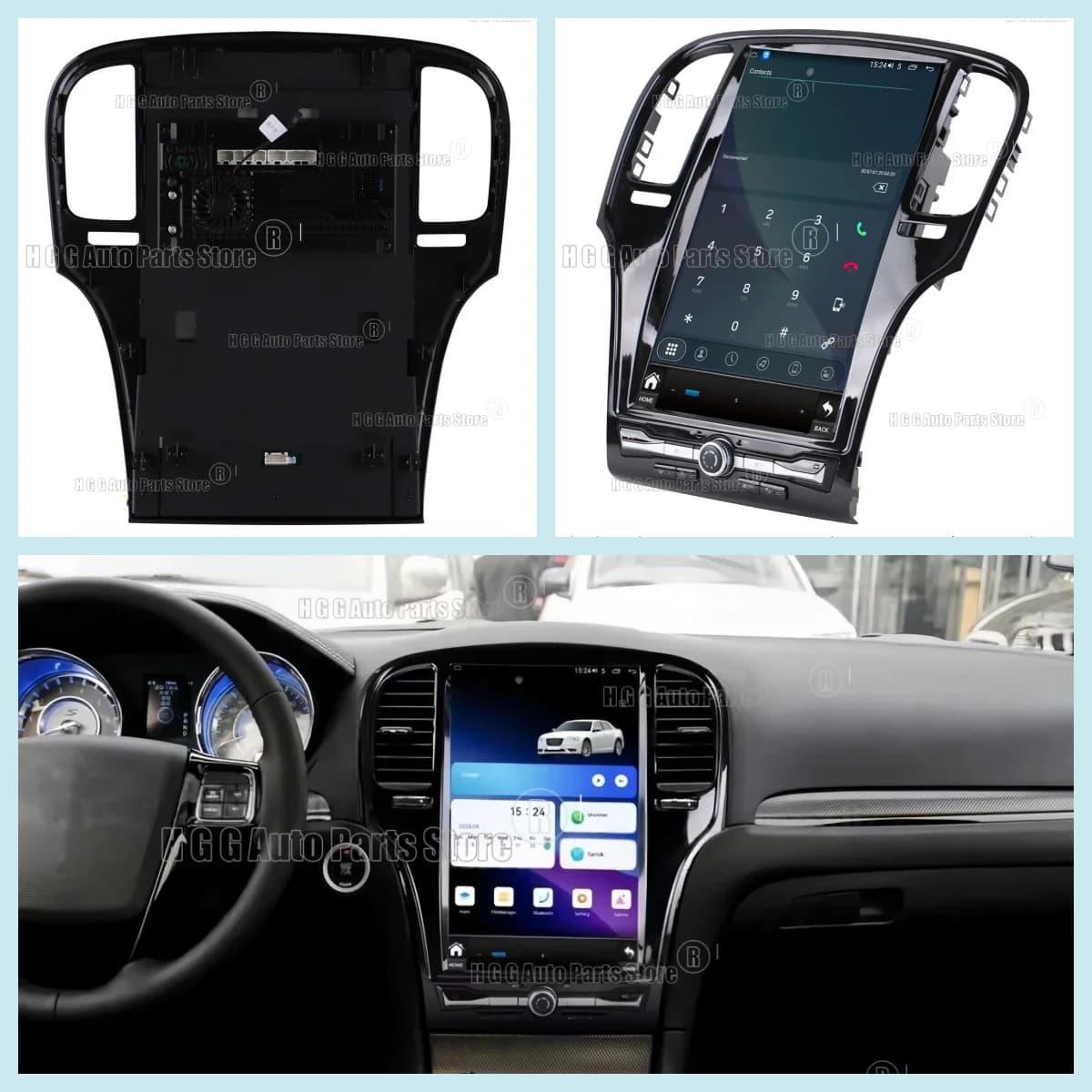 14.5"Car Radio Android15 For Chrysler 300C 300 300S 2011-2017 Multimedia Video Player with Physical Knob+button Carplay GPS Navi