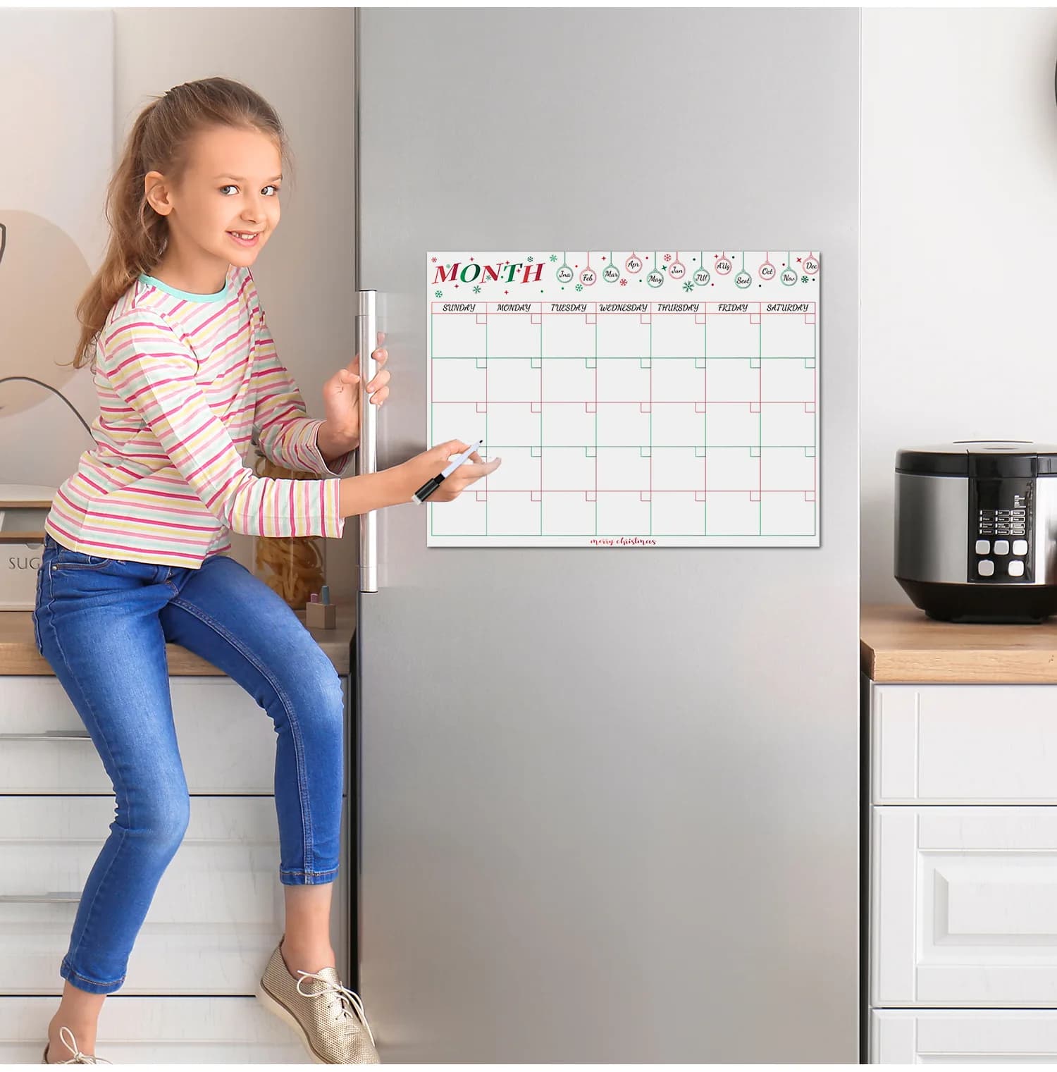 Adesivo per lavagna magnetica riutilizzabile 30x40 cm per frigorifero da parete per ufficio Memo Planner fai da te Organizzatore di calendario cancellabile a secco