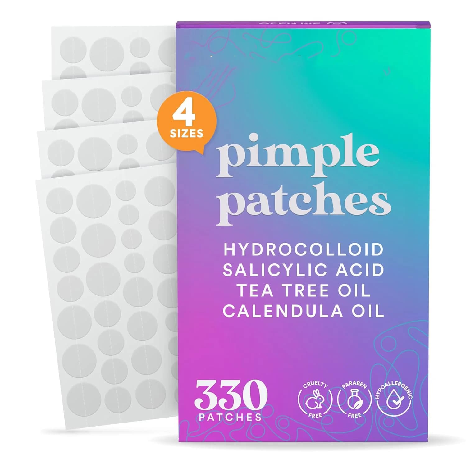 330 Count Pimple Patches for Face Salicylic Acid Tea Tree Oil Calendula Pimple Patch Hydrocolloid Patch Acne Patches for Face