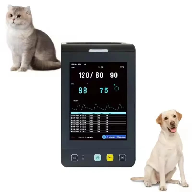 Portable blood pressure monitor for veterinary use of animals for dogs, cats, pigs, rabbits