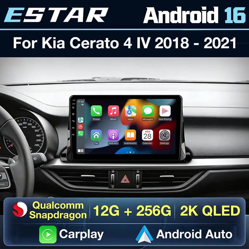 Autoradio Wireless Carplay Android 16 per Kia Cerato 4 IV Forte 2018 2019 2020 2021 con WIFI, Telecamera 360, Navigazione, DSP, SWC
