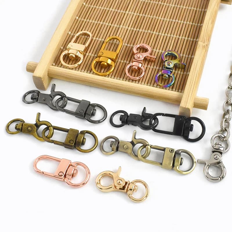 10/20/30/40/50 Pezzi Moschettoni a Grilletto Girevoli in Metallo, Ganci a Moschettone Mini per Portachiavi, Fibbie per Borse, Accessori Hardware