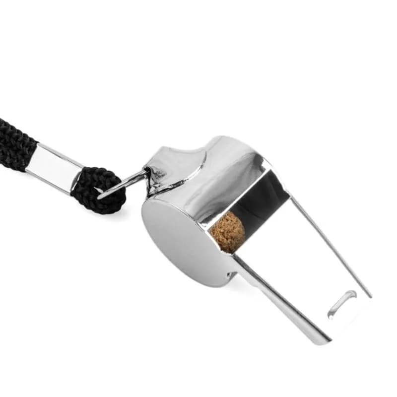 Stainless Steel Fischietti Sports Rugby Metal Fischietto with rope Training for parties Football Basket Tool for cheerleader
