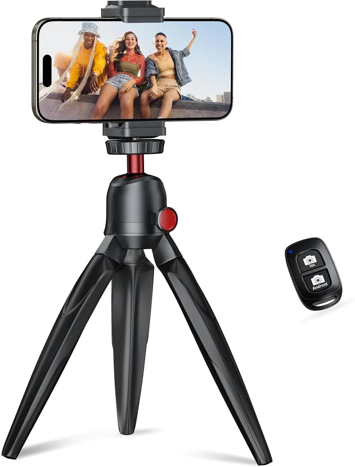 Treppiede per telefono con telecomando wireless, mini supporto compatibile con telefoni cellulari, fotocamere