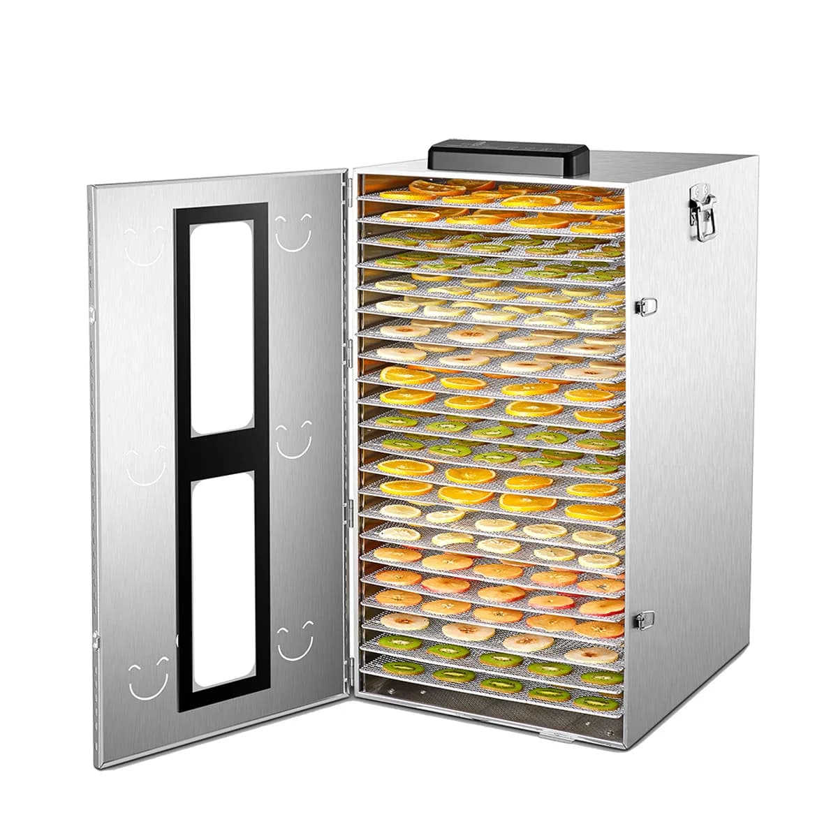 Essiccatore per Frutta Commerciale 220V Motore 1500W 8/22 Ripiani Disidratatore Alimentare