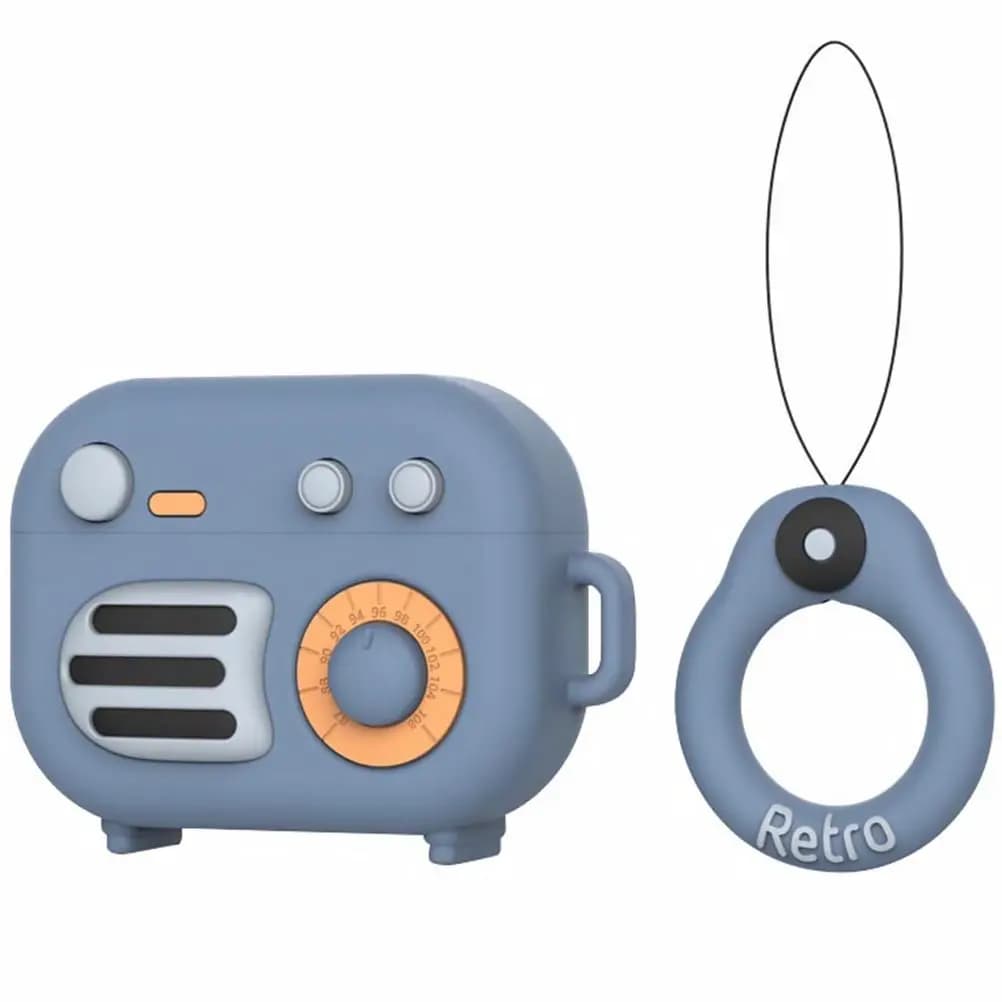 Set of silicone protective cases for animated cardboard-shaped wireless earphones - Portable case with compatible anti-fall ring