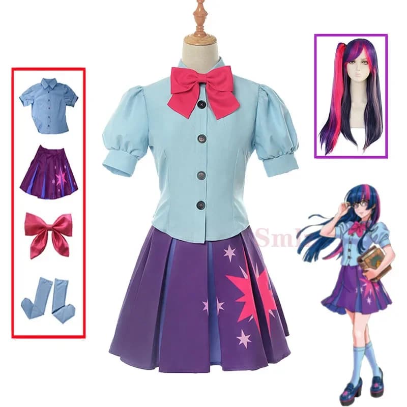 Costume Twilight Sparkle per Adulti, Abito Rosa per Cosplay, Costume di Halloween e Carnevale per Donne, Uniforme