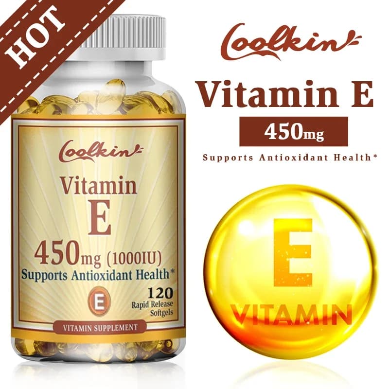 450 mg natural vitamin E capsules, support immune function, antioxidant food supplement for men and women