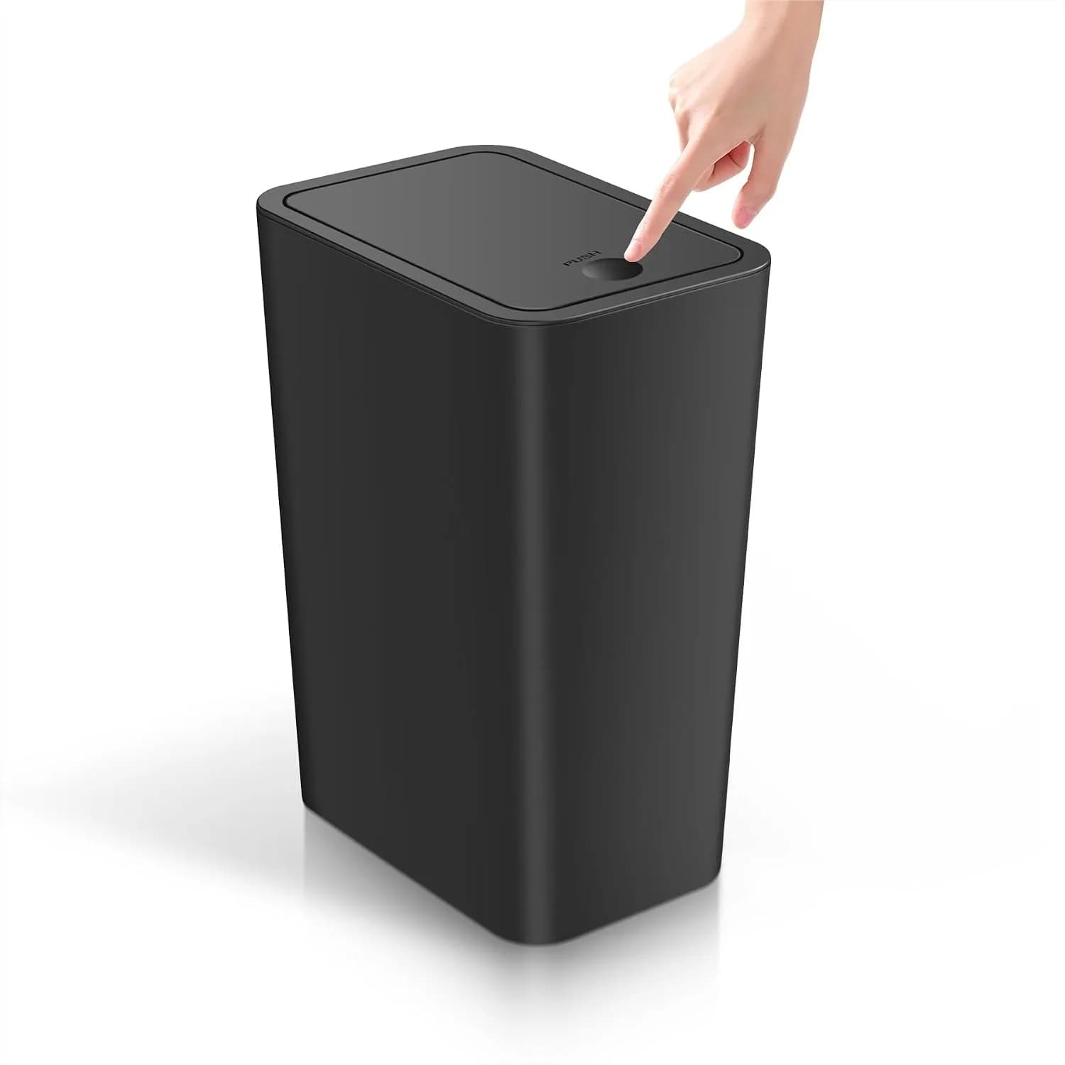 Bathroom Trash Can with Lid, 4 Gallon Small Garbage Bin, Press Top Pop-Up Wastebasket for Bedroom Office