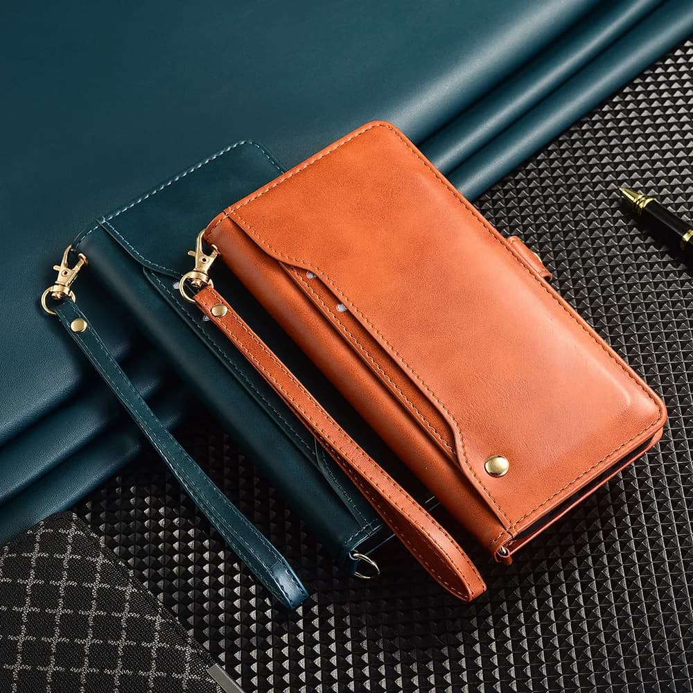 Makeup Mirror Leather 5 Cards Wallet Case For OPPO Find X9S Pro X9 Ultra X8S Plus X8 X7 X6 X5 Lite Oil Wax Lanyard Flip Cover