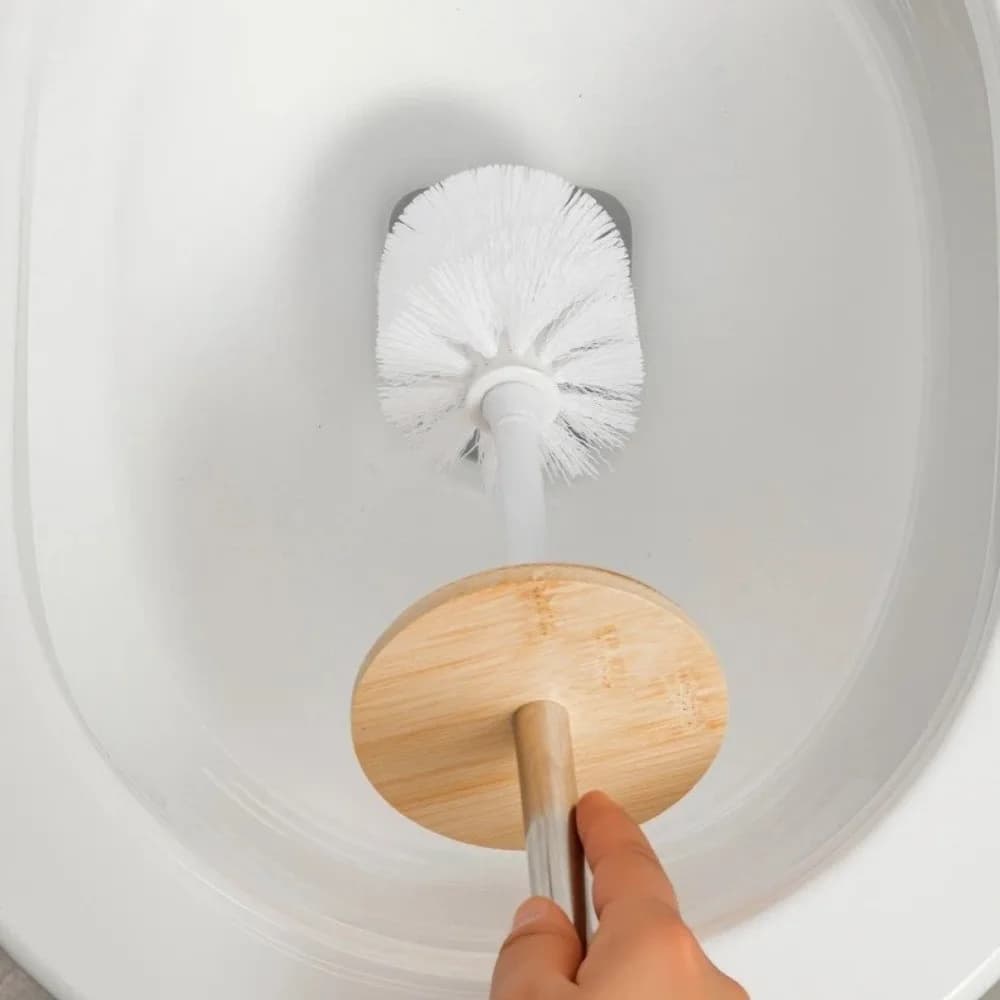 Anti Drip Toilet Brush Set Standing Base Soft Bristles Bathroom Toilet Brush Long Handle Nordic Style Toilet Rim Cleaner Brush